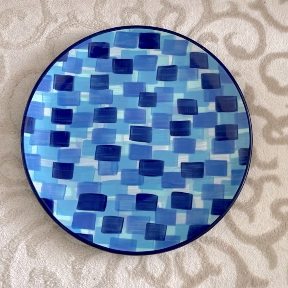 Modern Shades of Blue Gail Pittman large round platter